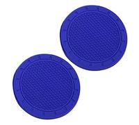 dragonaur-home decor 2 unids universal vehículo interior coche posavasos titular de la taza antideslizante a prueba de golpes PVC bebida posavasos coche Copa Mat Hot Pad azul oscuro
