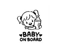 Dragonaur - Pegatina para ventana de coche, diseño de dibujos animados con texto en inglés "Baby On Board", color negro