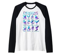 Dragones del Mundo Tipos de Dragones Camiseta Manga Raglan