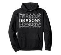 Dragones Escuela Deportes Equipo Mascot Town Go College Atleta Sudadera con Capucha