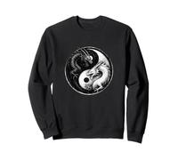 Dragones luchando Yin Yang Vintage Japonés Anime Retro Arte Sudadera