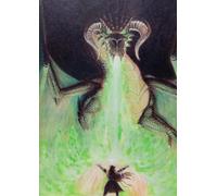 Dragonfire Grid Journal - A4 Diced Paper Notebook - 120 Pages with Wizard & Black Dragon Fantasy Softcover: for RPG Players, Writers, and Students