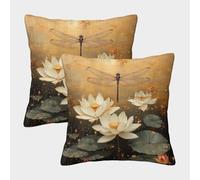 Dragónfly Art Fundas De Almohada Estilo de ilustración botánica Cojines Decorativos Impresos En 3D,para Sofá Cama 50x50cm 2 Paquetes