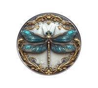 Dragonfly Brooch - 3 x 3 cm Flat Glass Pin 2D Dragonfly Brooch | Bohemian Charm Pin | Versatile Collectible Women Jewelry | For Denim Jackets Sweaters Hats Bags Lapel Collar Boda Party Date Night