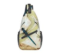 Dragonfly Flying Yellow Lotus Flower Crossbody Bag Men's Chest Cross Body Bag, Ligero, para Senderismo y Viajes