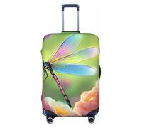 Dragonfly in Bloom - Protector de equipaje elástico, a prueba de polvo y resistente a los arañazos, se adapta a maletas de 18 a 32 pulgadas, Black, M