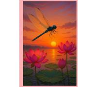 Dragonfly Lotus Sunset Notebook - 6x9 in Lined Journal for Writing, Notes, and Daily Reflections (120 Pages): Nature-Inspired Sketchbook