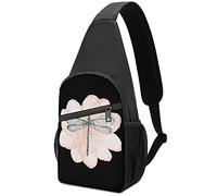 Dragonfly Pink Flower Crossbody Mochila Bolso de Hombro Ligero Una Correa Sling Bag Travel Senderismo Daypack