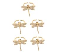 Dragonfly The Sparkling Open Boded Dinger Ring Chunky para Coquette Women Rings Circón Joyas de oro