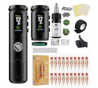 Dragonhawk A1 Pro Kit Tatuaje Completo de Máquina de Tatuar Rotativa Inalámbrica 4.0 mm Stroke Length con 2pcs Batería 2000 mAh y 20 Agujas de Tatuaje para Principiantes