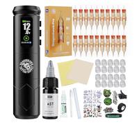 Dragonhawk A1 Pro Kit Tatuaje Completo de Máquina de Tatuar Rotativa Inalámbrica 4.0 mm Stroke Length con Batería 2000 mAh y 20 Agujas de Tatuaje para Principiantes