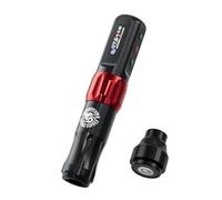 Dragonhawk Atom2 Máquina de Tatuar Rotary Tattoo Microblading Pen 2,8mm Strokes Length 1 Baterías & Conector RCA for Eyebrow Eyeliner Lip (RED 1 BATTERY)