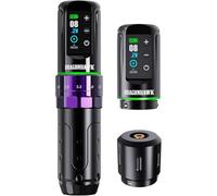 Dragonhawk L3 - Máquina para Tatuar Rotativa Inalámbrica con 2 Baterías 2000mAh, Carrera Ajustable 2.4-4.2 mm, Conector RCA, para Principiantes Púrpura