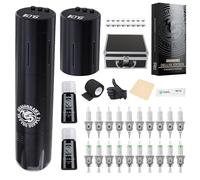 Dragonhawk Tattoo Maschine Set Rotary Kabellose tätowiermaschine Batterie Pen Tattoo Gun LCD Display von 2pcs 1500mA Replaceble Batterie Tattoo Nadeln für Tattoo Anfänger