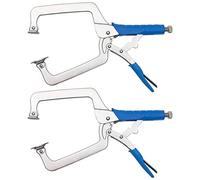 DRAGONITE Juego de abrazaderas de bloqueo en C, de 45,72 cm, herramientas de bloqueo con almohadillas giratorias para bricolaje, carpintería, carpintería, soldadura, carpintería, 2 piezas