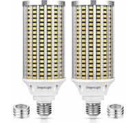 DragonLight 54W Lámpara LED de Maíz Super Brillante (Reemplaza 400W) - Bombilla Edison E27/E40-3000K Blanco Cálido 6.500 LM para Iluminación Comercial - Garaje Taller Oficina Jardín (Paquete de 2)