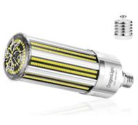 DragonLight Bombilla LED superbrillante de 120W, sin ventilador (equivalente a 800W), bombilla LED E27 con adaptador E40, 5000K, blanco frío, 14,400 lúmenes, buena para luces cerradas