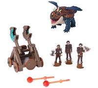 Dragons DreamWorks Pack Batallas Abrasadoras: Figura Gronckle Trial of Flame con Catapulta Explosiva y Figuras Vikingas de Cómo Entrenar a tu Dragón - Juguetes Niños 4 Años + - Regalo Niño 4 Años +