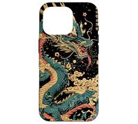 Dragon'S Embrace: Sakura & Wave Art Fusion Gráfico Carcasa para iPhone 16 Pro