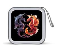 Dragons Fire & Water - Estuche portátil para CD con capacidad para 40 DVD, organizador de almacenamiento para viajes en coche, Estilo:, Talla única