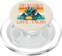 Dragons Love Tacos Divertidos Comida Mexicana Fiesta Hombres Mujeres Niños PopSockets PopGrip para MagSafe