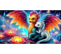 dragóns Puzzle de 1000 Piezas de Papel Reciclado - Regalo Divertido & Idea Adultos 38x52/1000pcs