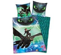 Dragons Ropa de Cama Liso Dragones Brillan en la Oscuridad 135 X 200cm Regalo Wow - All-In-One-Outlet-24
