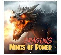 DRAGONS Wings of Power - Calendario de pared (30 x 60 cm, 2026, 30 x 60 cm), diseño de CALVENDO 12 meses