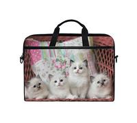DragonSwordlinsu COOSUN - Bolso bandolera para ordenador portátil de 14 a 15,6 pulgadas, diseño de gato, color blanco