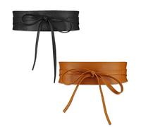 DragonX2 CinturóN Ancho Vintage CinturóN EláStico Ancho VersáTil CinturóN Ancho Decorativo CinturóN Accesorio Para Vestidos, Camisas, Sencillo Y VersáTil para Cinturones Anchos (1 Negro, 1 Camel)