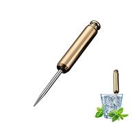 DragonX2 Trituradora de hielo portátil de acero inoxidable con mango seguro y funda para cocina, camareros, picnics y camping (dorado)