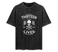 Dragstrip Clothing 13 Lives Born To Raise Hell Black Biker Hot Rod Tattoo Men's T-Shirt Unisex White Men Tees XXL