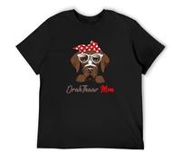 Drahthaar Mom Men's Cotton T-Shirt Black Shirt Top tee S