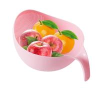 Drain Basket - Kitchen Rinse Bowl, Tilted Base Strainer with Comfortable Hand Hold, Splash Control Pour Spout, Ideal for Washing Vegetables Fruits Pasta Daily Cooking