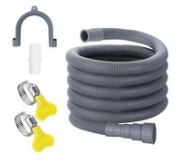 Drain Hose Adapter, Washer Drain Hose, Drain Hose Extension Pipe, Flexible Drain Hose, Flexible Drain Hose for Washer, 4.9 ft Washing Machine Hose, 1 Adapter, 2 Hose Clamps, 1 U-Bend Hose Holder