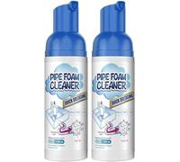Drain Pipe Foam Cleaner,Pipe Dredge Deodorant,Powerful Sink and Drains Cleaner,Foam P-ipe Cleaners,Liquid Hair Drain Clog Remover,Powerful P-ipe Dredging Agent,for Kitchen,Bathroom,Toilet,Shower (2PC)