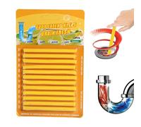 Drain Sticks - 12 Pieces 20cm | Sink And Pipe Drain Opener Sticks, Powerful Enzyme Deodorizer For Kitchen, Bathroom, Bathtub, Shower, Toilet | For Clog Removal And Fresh Drains Use