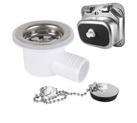 Drain Strainer - 7.6x2.4x4.9cm Stainless Steel Replacement Part, ABS Plug, Angle Fitting Design With Secure Locking For Motorhome RV Trailer Boat Kitchen Bathroom | Outdoor Camping Road Trip W