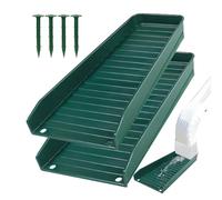 Drain Tray Set - Splash Block Design, Soil Saver, Rain Control | Durable Water Deflector, Nail Secured Base for Outdoor Yard Drainage System Erosion Prevention Garden Protection