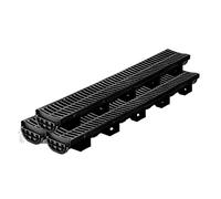 Drainage Trench Driveway Channel Drain With Plastic Grate 3-5 Pack HDPE Floor For Garden(5PC 5.8x3.1x39inch)