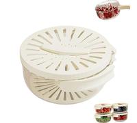 Draining and Preservation Basket - 2 In 1 Draining and Preservation Basket, Multifunctional Fruit Washing Bowl Kitchen Tool with Foldable Handle (White,Small)