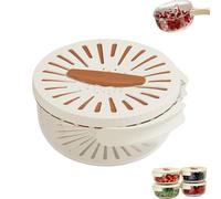 Draining and Preservation Basket - 2 In 1 Draining and Preservation Basket, Multifunctional Fruit Washing Bowl Kitchen Tool with Foldable Handle (Brown,Large)