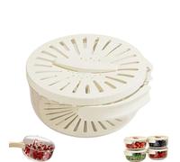 Draining and Preservation Basket - 2 In 1 Draining and Preservation Basket, Multifunctional Fruit Washing Bowl Kitchen Tool with Foldable Handle (Small,White)