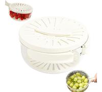 Draining And Preservation Basket, 2-In-1 Draining And Preservation Basket: Simplify Washing & Storing, with Lid & Foldable Handle, for Rinsing Straining Vegetable Washing Fruit (White,m)