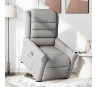 Drainlyn Sillón de relax con ayuda para levantarse, tejido gris nube, ajustable con motor eléctrico, cómodo sillón tapizado con reposabrazos y respaldo, estructura de metal de madera, ideal para salón