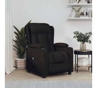 Drainlyn Sillón de relax eléctrico de tela negra con función reclinable y 3 posiciones, ergonómicamente ajustable con reposabrazos y respaldo, marco de madera estable y metal para salón, oficina y