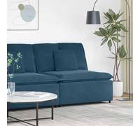 Drainlyn Sofá modular con cojín azul 100 cm, acolchado de terciopelo, estructura metálica, 100 x 100 x 64 cm, ampliable como sofá anexo y sofá modular para un entorno residencial flexible