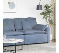 Drainlyn Sofá modular módulo final con reposabrazos y cojín azul 100 cm asiento tapizado de pana marco de metal, combinable como sofá anexo o sofá esquinero para un entorno flexible