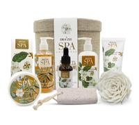 Draizee Home Spa - Cesta de regalo para mujer, fragancia refrescante de flores de princesa, juego de 8 piezas para el cuidado de la piel, incluye gel de ducha, champú, exfoliante corporal, loción