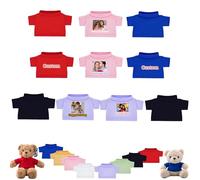 DRAJOIN 10 Piezas Ropa Personalizada para Ositos con Foto y Nombre, Ositos de Peluche de 20-40 cm, Ropa Personalizada para Muñecos Haz tu Propia Camisa Peluche